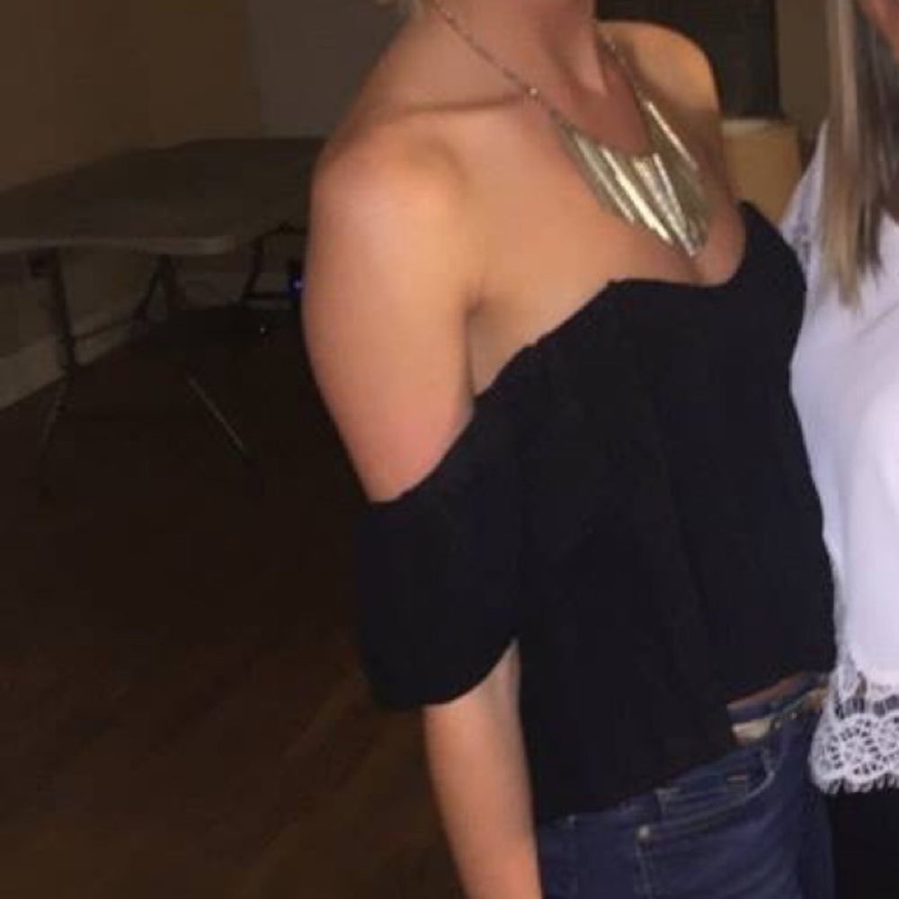 Black off the shoulder top